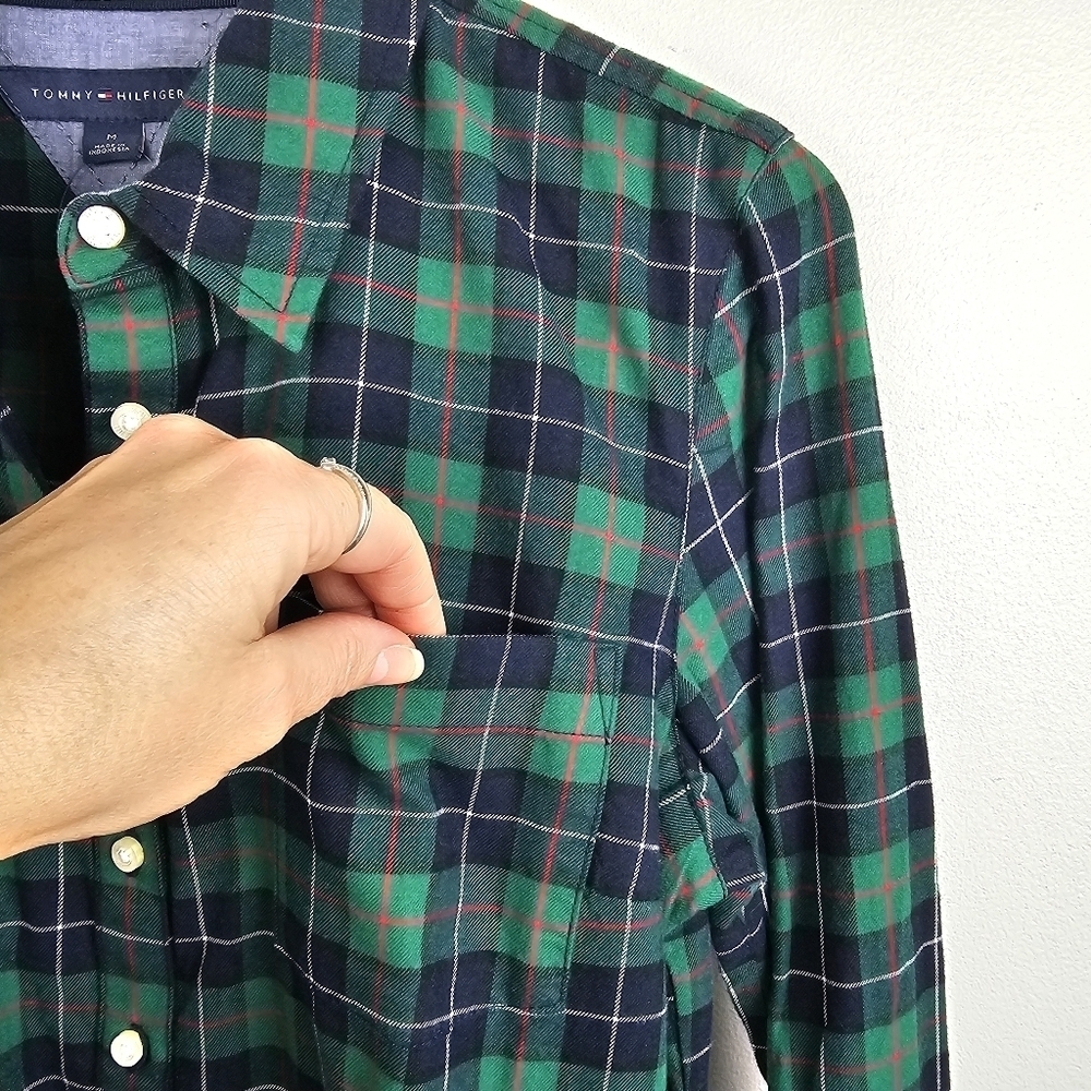 Tommy Hilfiger Plaid 1/2 Button Front Pullover Shirt NWT - Picture 6 of 10